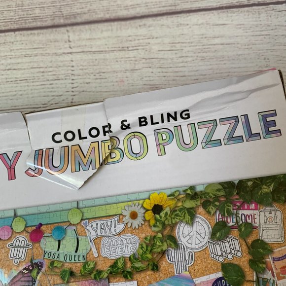 DIY Jumbo Puzzle Design Kit Markers Gems 1,000 Piece Color Craft Puzzle 27x20" - Picture 11 of 12